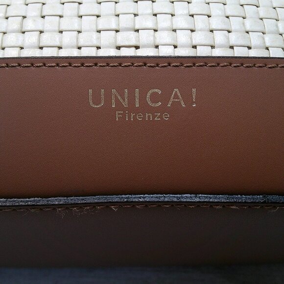 Designer Unica! Firenze Basket woven Saddle tan Leather Made in Italy - Picture 3 of 10